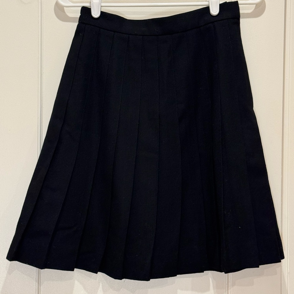 Talbots Black Wool Pleated Skirt